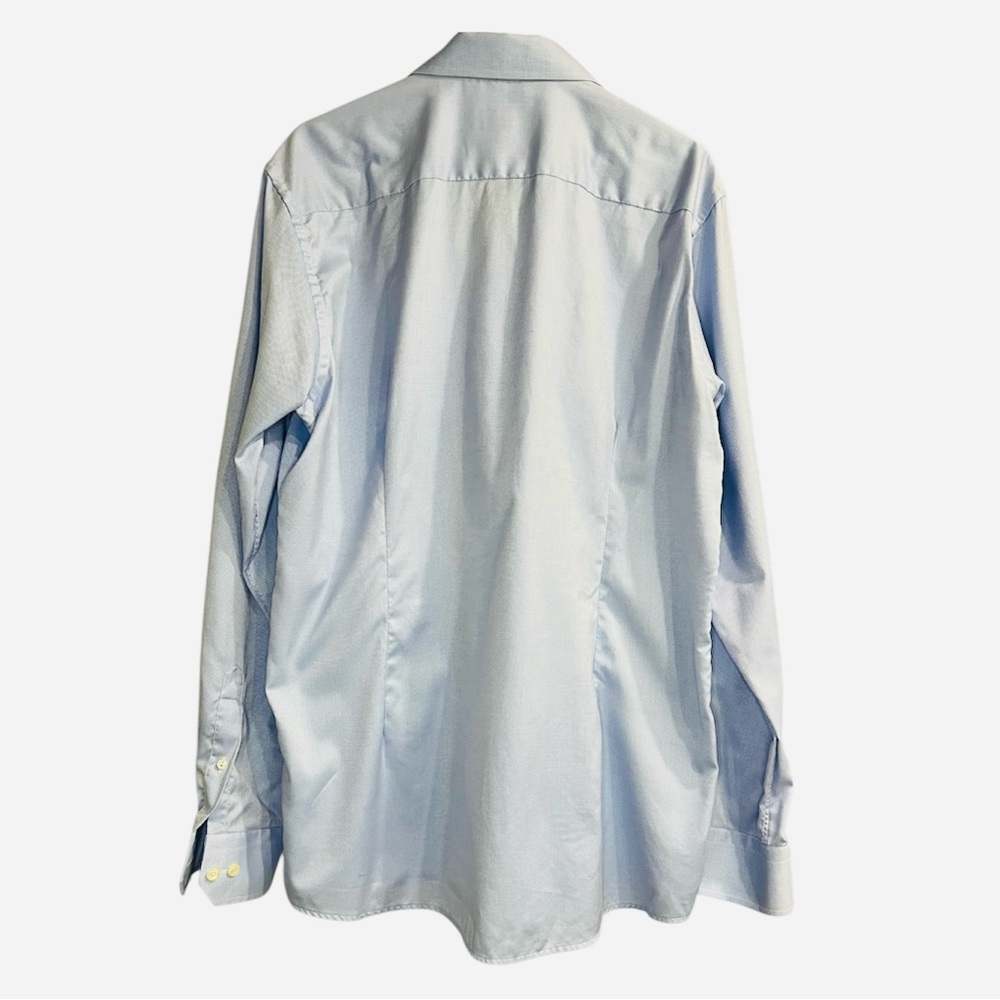 Eton | Light Blue Signature Twill Contemporary Fit Shirt Size 46 Neck 18 - Picture 6 of 6
